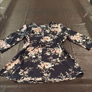 Floral Dress in Black and Pink